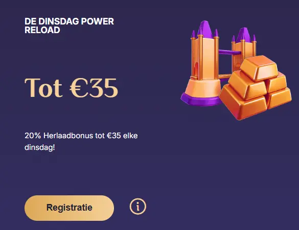 De Dinsdag Power Reload van 20% tot € 35